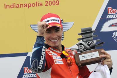 MotoGP – Indianapolis – Nicky Hayden centra il primo podio con la Ducati