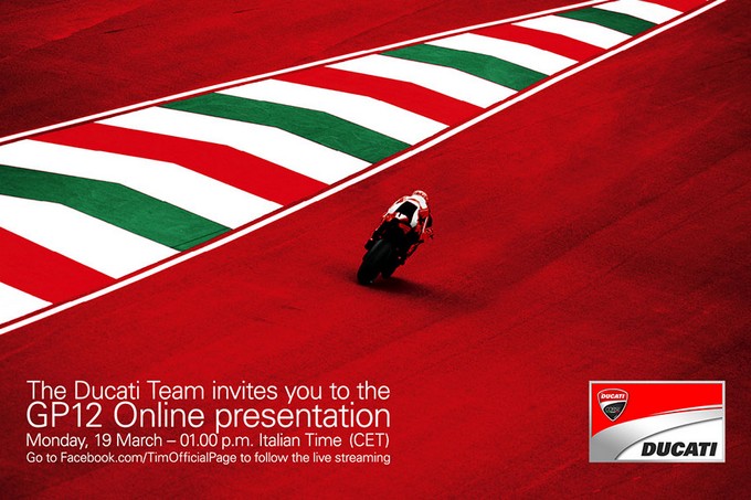 MotoGP: Lunedi 19 marzo presentazione online per la Ducati GP12