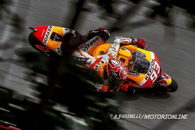 MotoGP Sachsenring: Marquez fa suo anche il Warm Up, Rossi è 4°