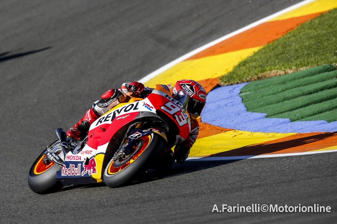 MotoGP Valencia, Warm Up: Marquez davanti a Lorenzo, Rossi è quarto