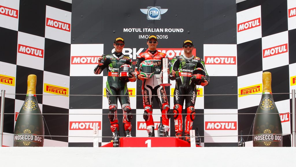 Superbike Imola, Gara 1: Jonathan Rea e Tom Sykes sul podio