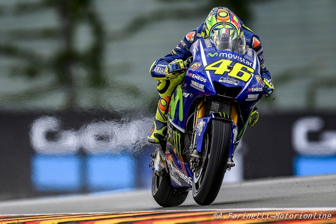 MotoGP Sachsenring QP: Rossi, “Poco competitivi sul bagnato, mentre sull’asciutto non è andata male”