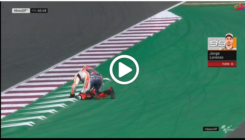 MotoGP | Gp Qatar: brutta caduta di Lorenzo nelle FP3 [VIDEO]