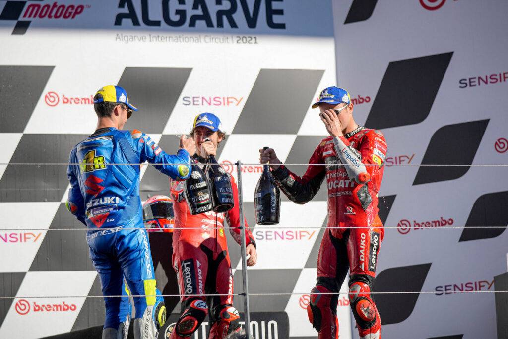 MotoGP | Gp Portimao 2: dominio Ducati con Bagnaia, Mir e Miller a podio [FOTOGALLERY]