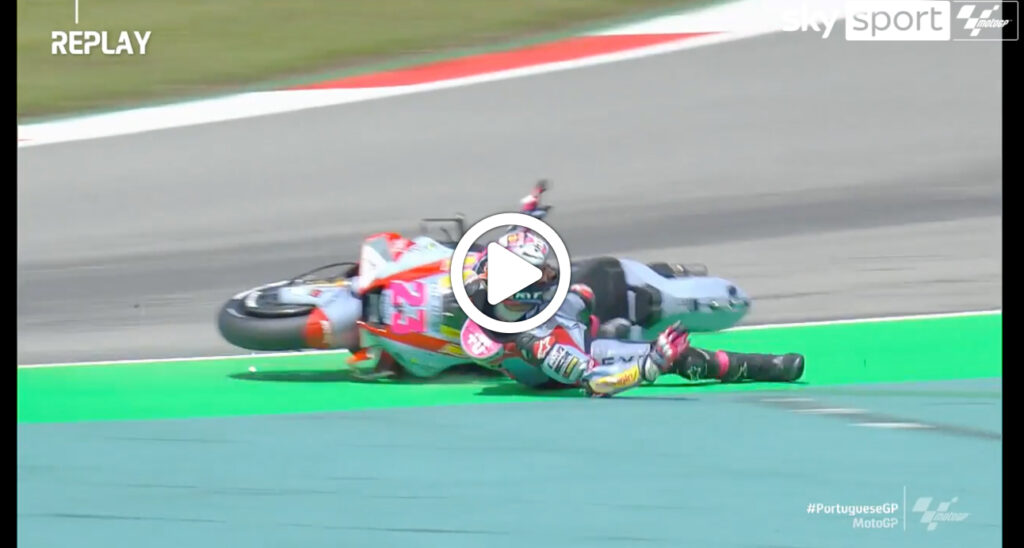 MotoGP | Bastianini chiude la qualifica di Portimao con una caduta [VIDEO]