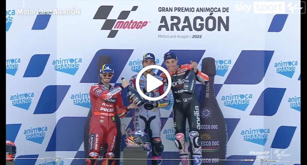 MotoGP | GP Aragon, la festa sul podio tutta italiana [VIDEO]
