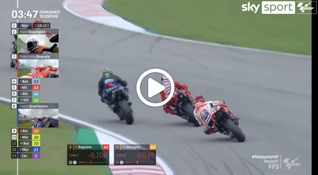 MotoGP | Morbidelli ostacola Bagnaia e Marquez nelle FP3: penalizzato [VIDEO]