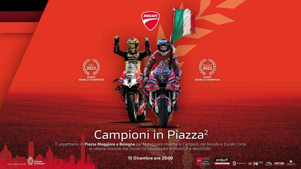MotoGP – Superbike | Il 15 dicembre a Bologna si celebrerà  il doppio Titolo Mondiale Ducati