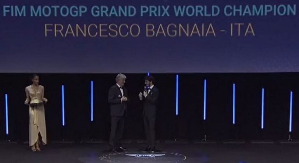 Moto GP | FIM Awards 2022 : Bagnaia, "Après le titre, je vais devoir penser à un autre rêve, plus grand"