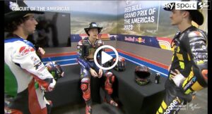 MotoGP | GP Austin, il retro podio con Rins, Marini e Quartararo [VIDEO]
