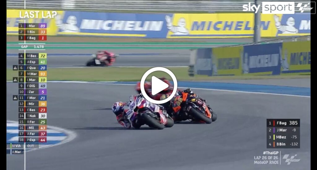 MotoGP | Martin doma Bagnaia e Binder in Thailandia, l’ultimo giro [VIDEO]