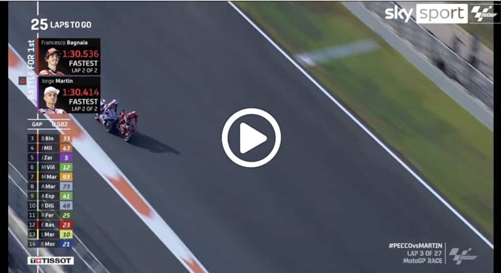 MotoGP | Bagnaia-Martin, che rischio nelle prime fasi di gara a Valencia [VIDEO]