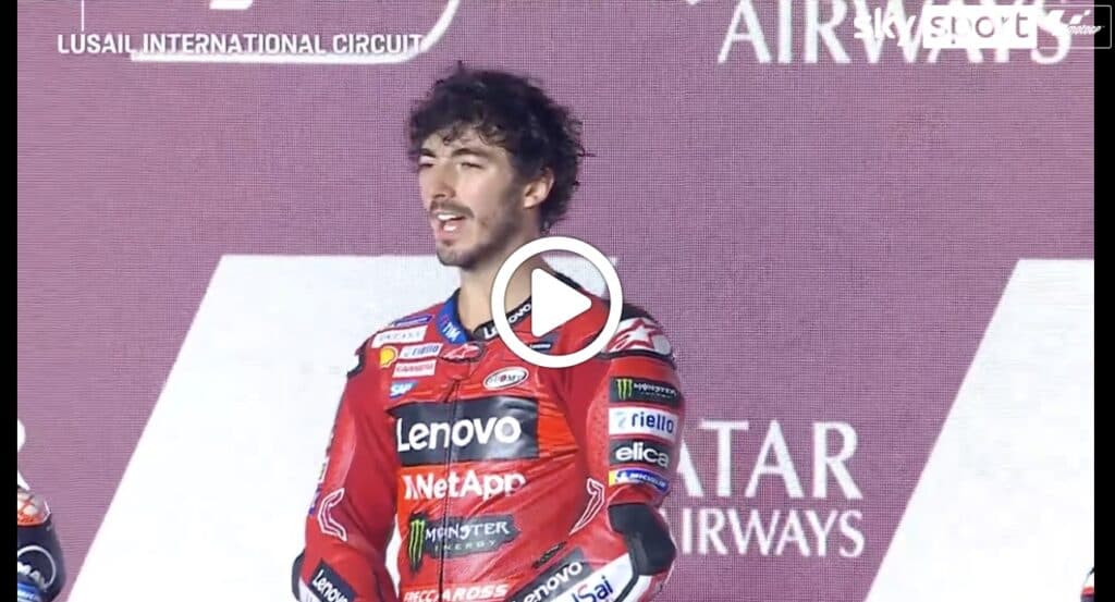 MotoGP | Bagnaia vince in Qatar: suona l’inno di Mameli sul podio di Lusail [VIDEO]