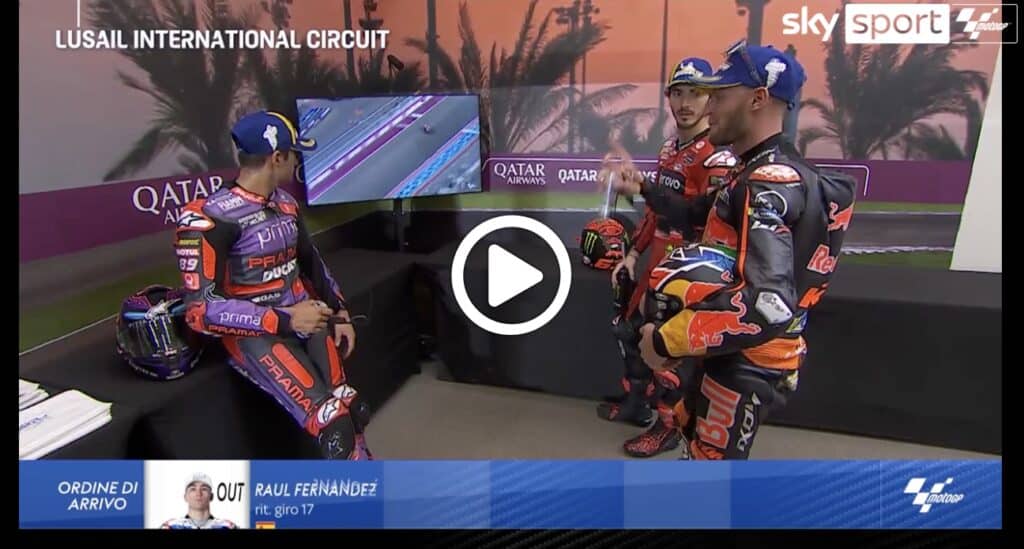 MotoGP | Bagnaia, Binder e Martin: il retropodio della gara in Qatar [VIDEO]