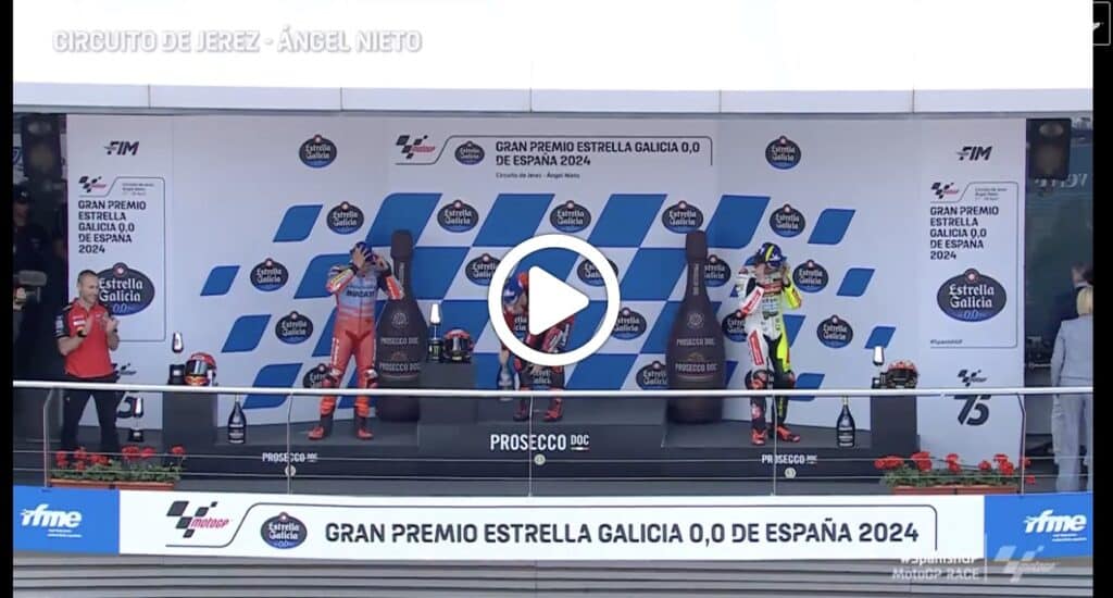 MotoGP | Bagnaia gagne à Jerez, l'hymne de Mameli résonne sur le podium [VIDEO]