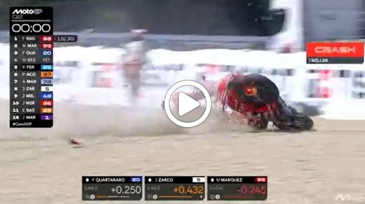 MotoGP | GP Brno: la caduta di Marc Marquez in Qualifica [VIDEO]