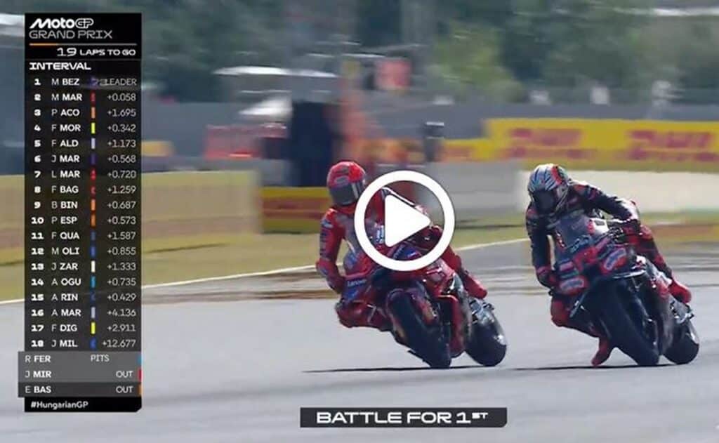 MotoGP | GP Ungheria Gara: la bagarre Marquez Vs Bezzecchi [VIDEO]