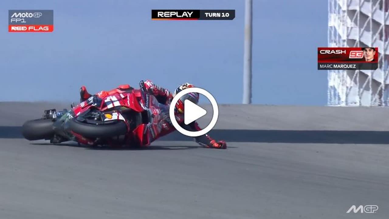 MotoGP | GP Austin: la caduta di Marc Marquez nelle FP1 [VIDEO]